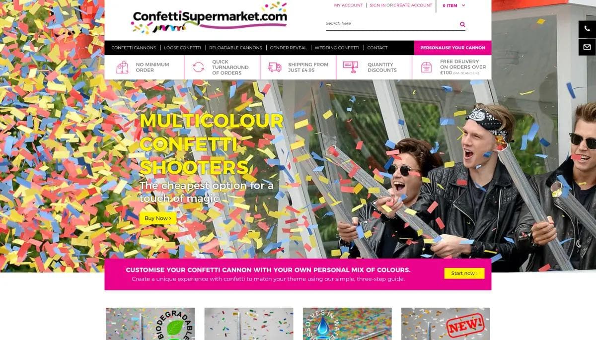 Confetti Supermarket BigCommerce website